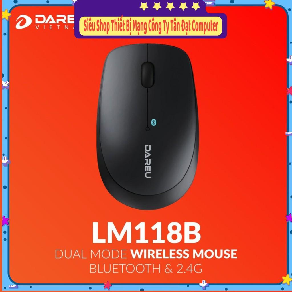 Chuột không dây DAREU LM118B wireless + bluetooth (Dual Mode: Bluetooth + 2.4G)- Hàng Chính Hãng