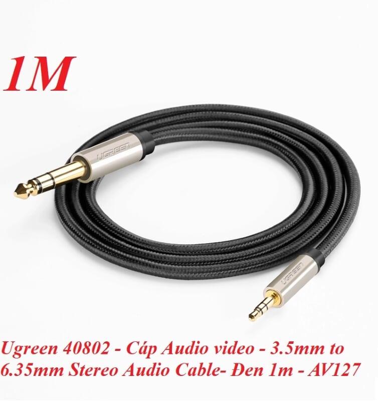 Ugreen UG40802AV127TK 1M màu Đen Cáp âm thanh 3.5mm sang 6.5mm cao cấp - HÀNG CHÍNH HÃNG