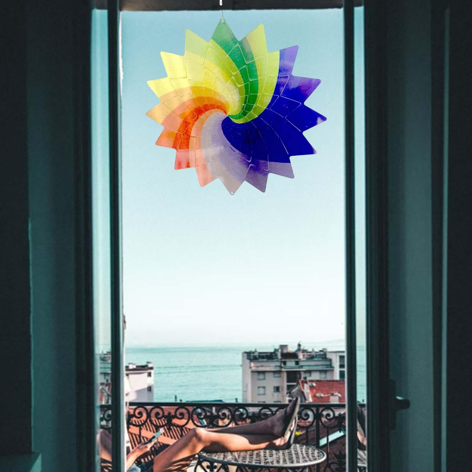 8\" Metal Hanging Wind ,Wind Turntable Rotating Wind Chime Bells for