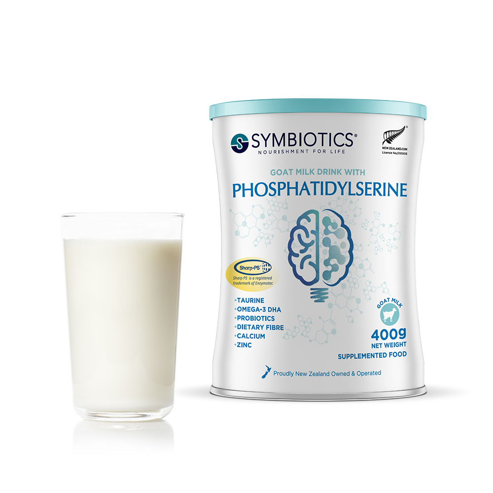 THỰC PHẨM BỔ SUNG: SỮA DÊ SYMBIOTICS BỔ SUNG CHẤT PHOSPHATIDYLSERINE - SYMBIOTICS GOAT MILK DRINK  WITH PHOSPHATIDYLSERINE