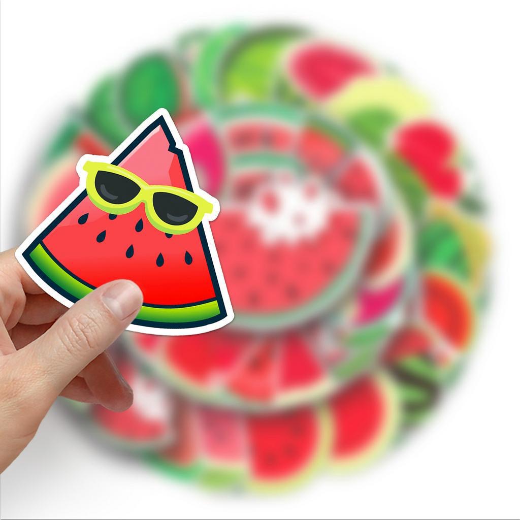Bộ 50 Sticker Dưa hấu siêu đáng yêu trang trí sổ tay,mũ bảo hiểm