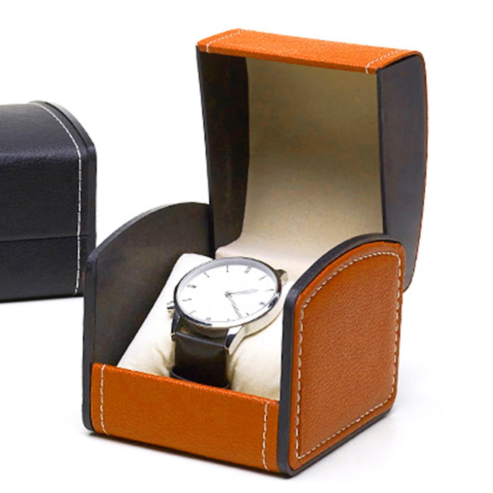 2pcs Classic PU Leather Watch Case Display Holder Organizer Jewelry Boxes