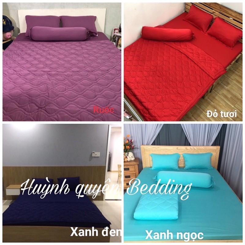 Bộ drap ga thun trơn HQ 4 món mịn, mát, màu sắc đa dạng