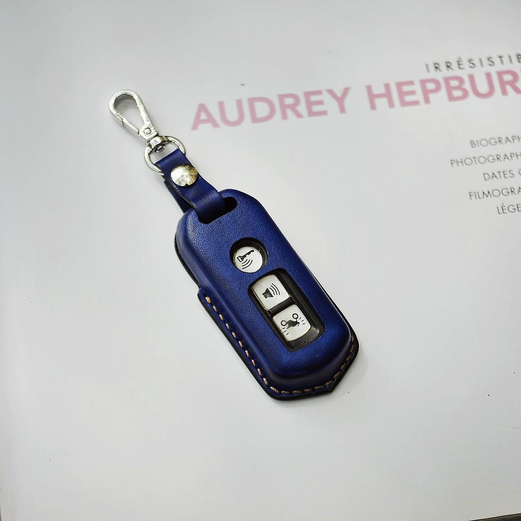 Bao da smartkey SH Mode màu xanh navy, bao da handmade da bò thật nhập khẩu, miễn phí khắc tên laser - DT3479