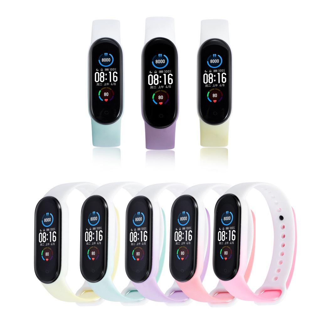 Dây đeo bằng silicon cho đồng hồ thông minh Xiaomi Mi Band 6 5 4 3 Miband 3 4 5 6