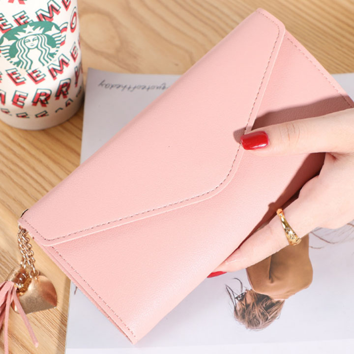 Ví nữ cầm tay cao cấp bảng dài góc nhọn Bill nhiều ngăn tiện ích thời trang