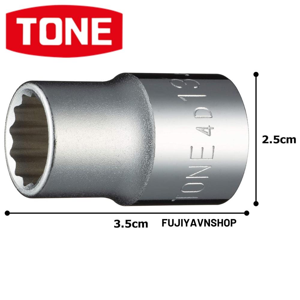 Đầu tuýp 12 cạnh ngắn Tone HP4D-13 ra đầu lục giác 13mm