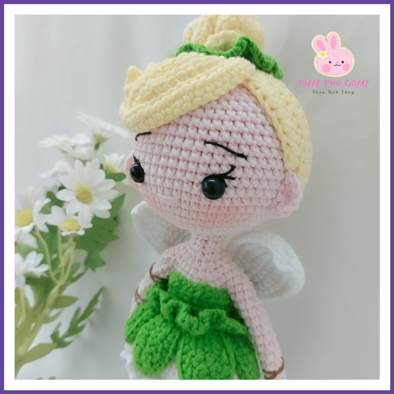 Búp bê nhồi bông, búp bê len móc handmade, Nàng tiên Tinker Bell , quà tặng cho bé