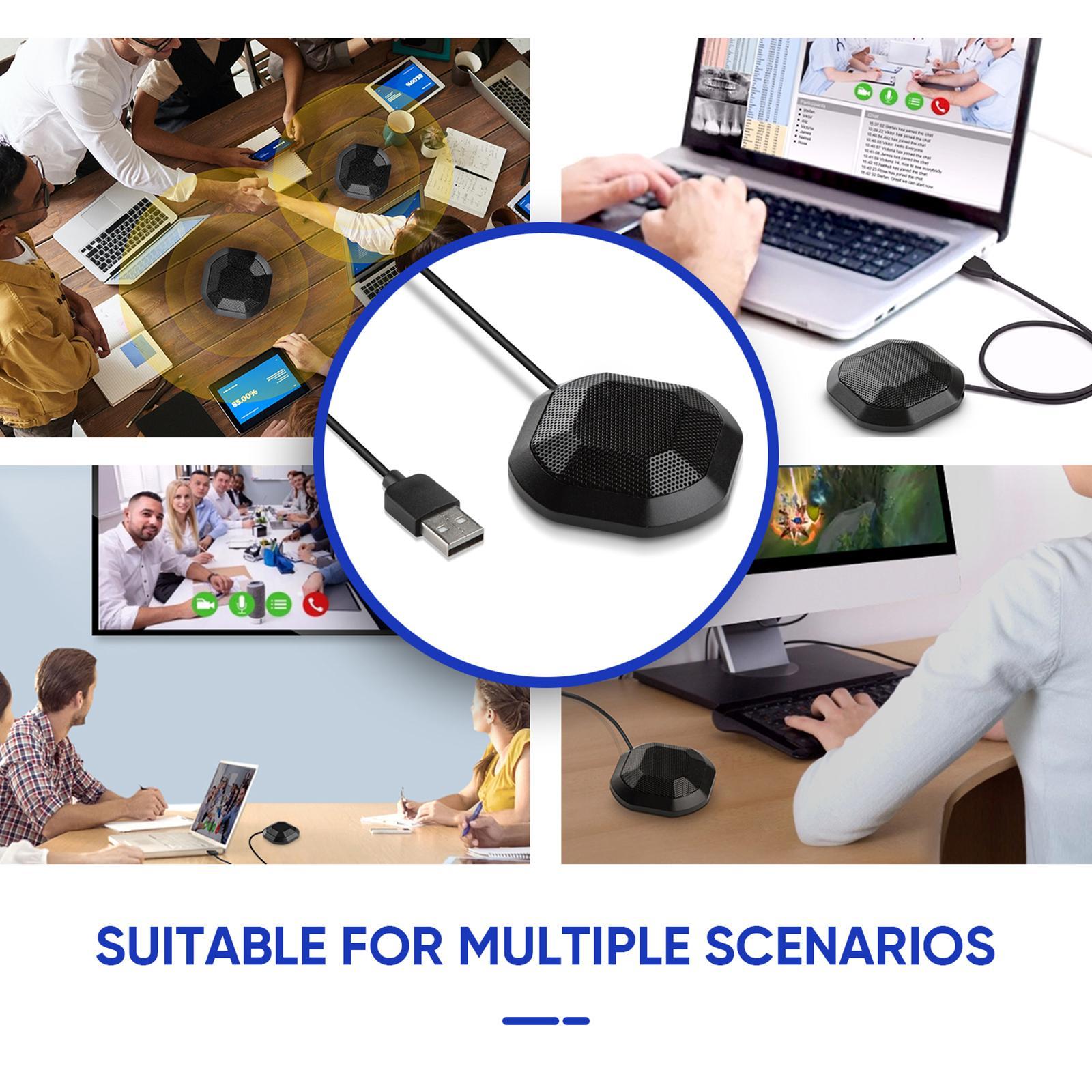 Wired USB2.0 Touch Mute Switch Built-in Microphone 360° Omnidirectional Stereo, Noise Reduction Plug and Play