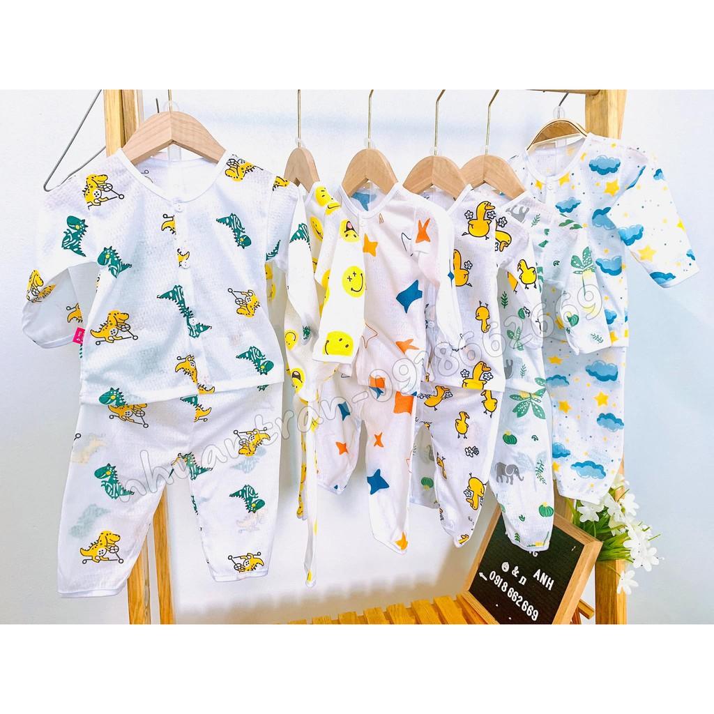 Combo 3 bộ dài bé trai, bé gái vải thông hơi QC loại 1 size 3-14kg