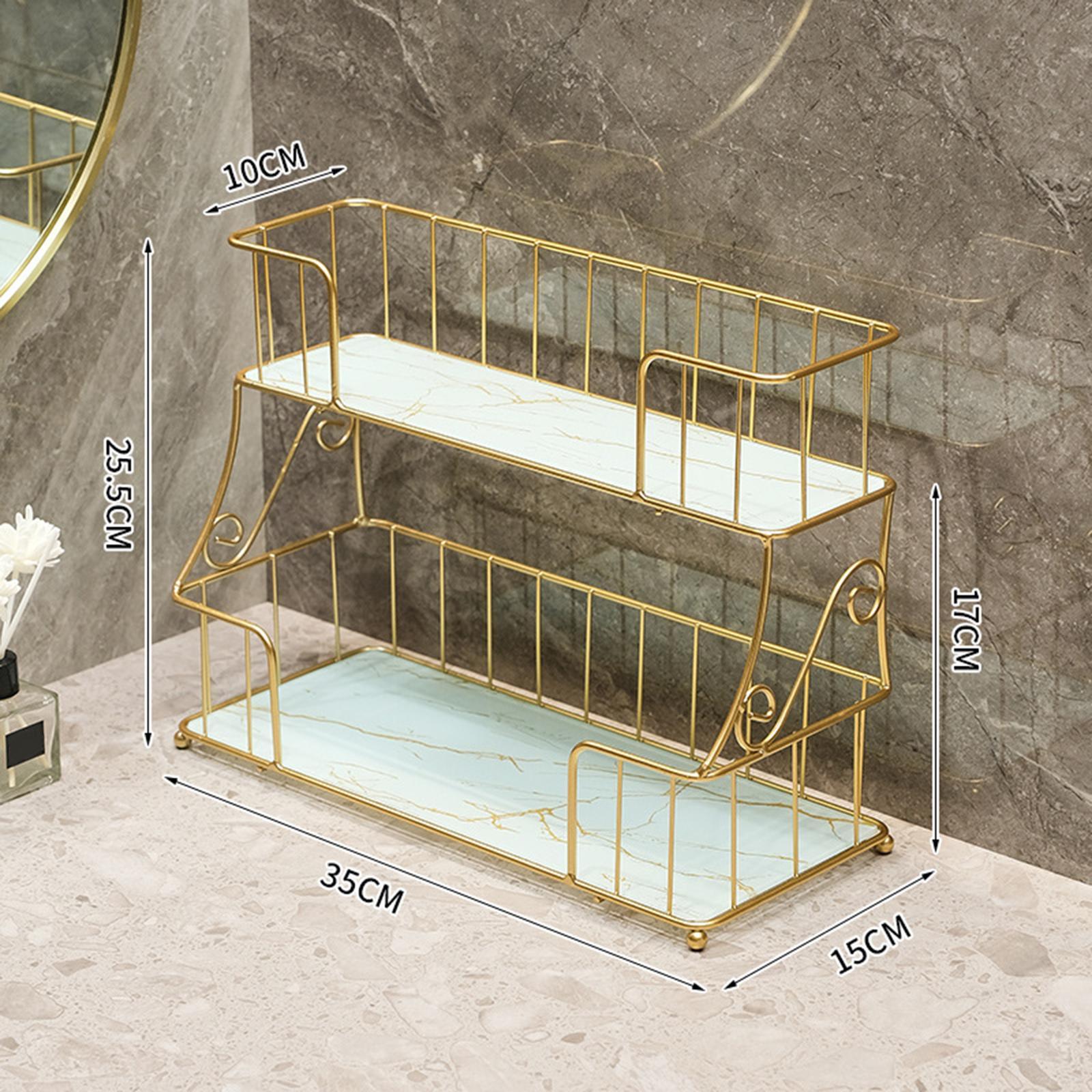 Bathroom Organizer Rack Shower Caddy Shelf Makeup Storage Rack Coutertop White