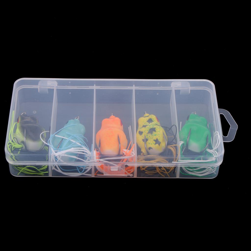 5pcs Soft Frog Fishing Lure Bass Snakehead Bait for Jigging Casting Tackle
