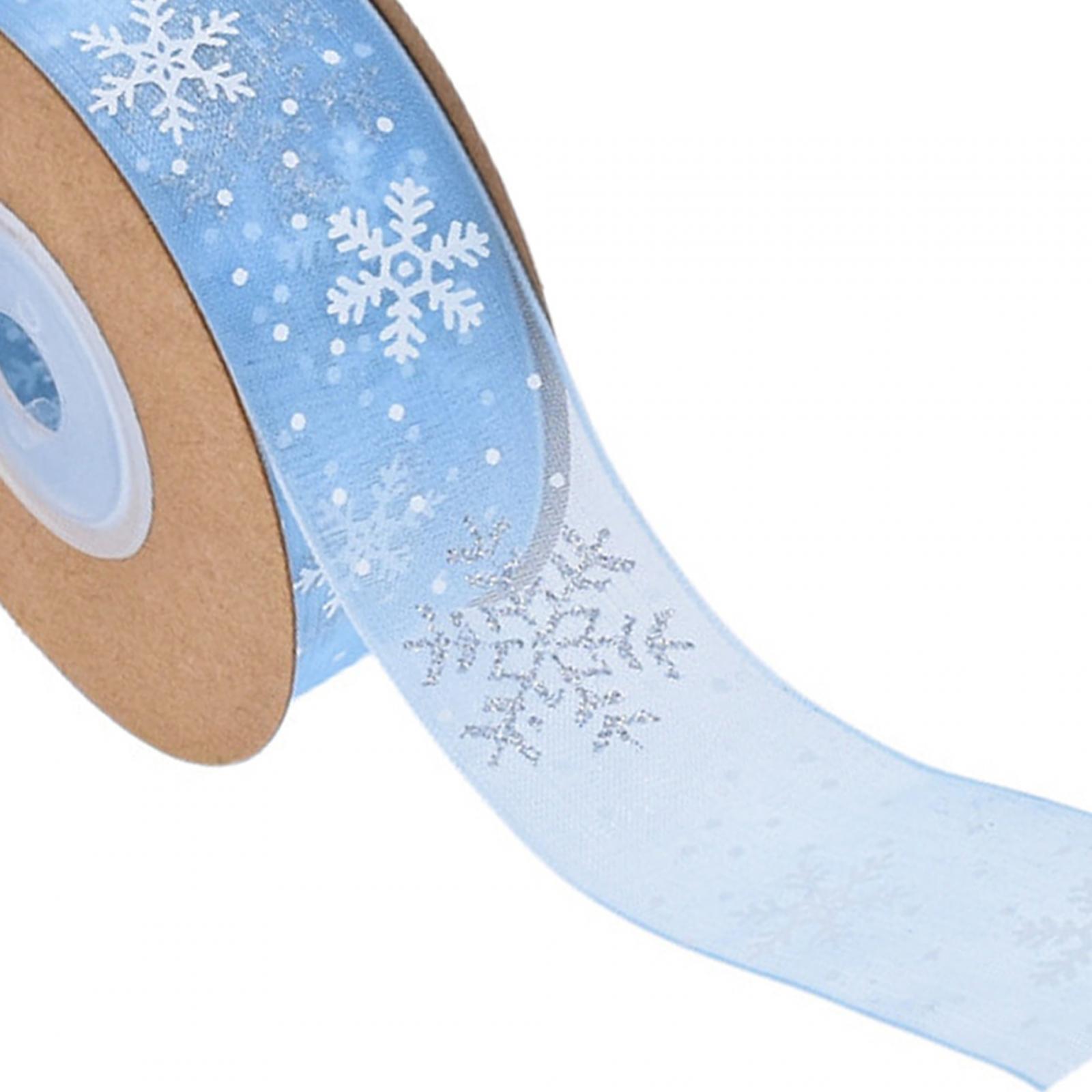 Christmas Tree Ribbon, Snowflake Ribbon Christmas Xmas Tree Decor, Christmas Snowflakes Printed Ribbon for Garlands ,