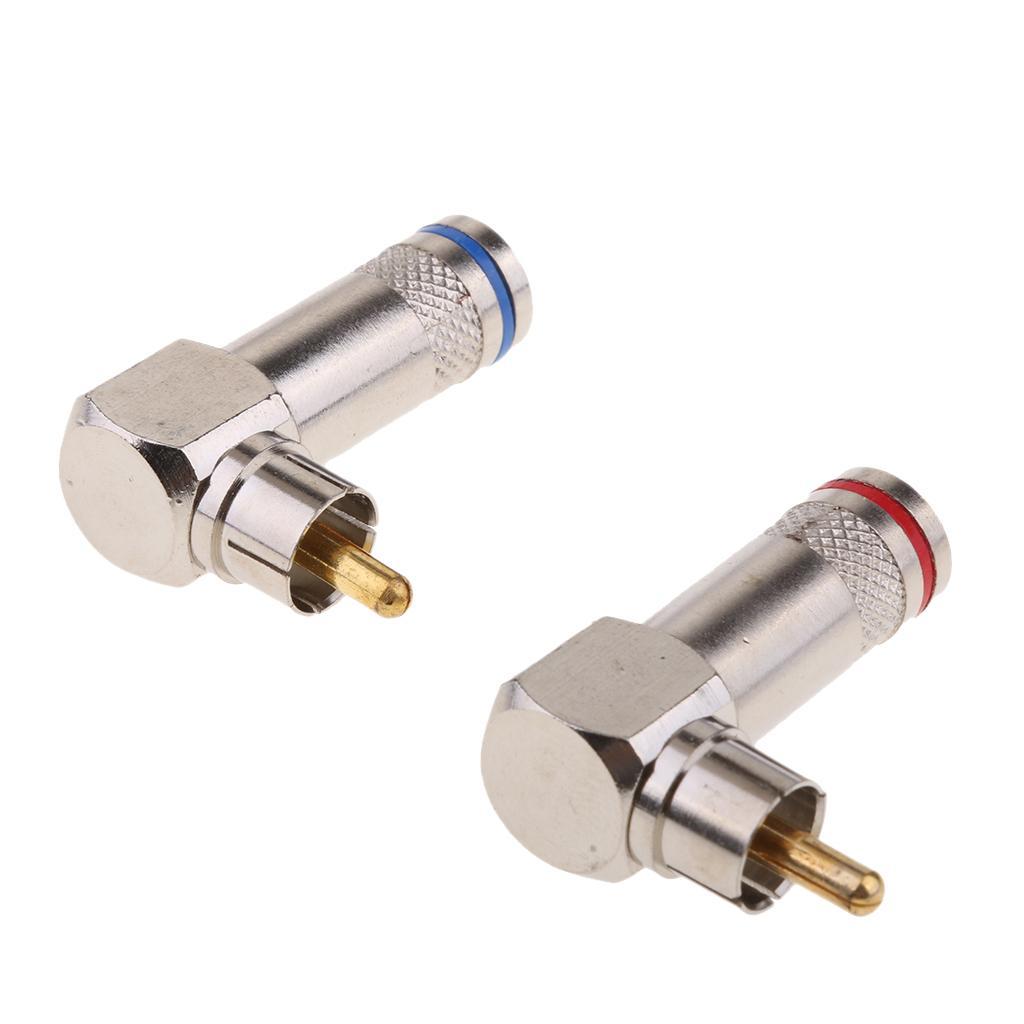 RCA Male to RCA Female L Splitter Gold-Plated Metal Connector