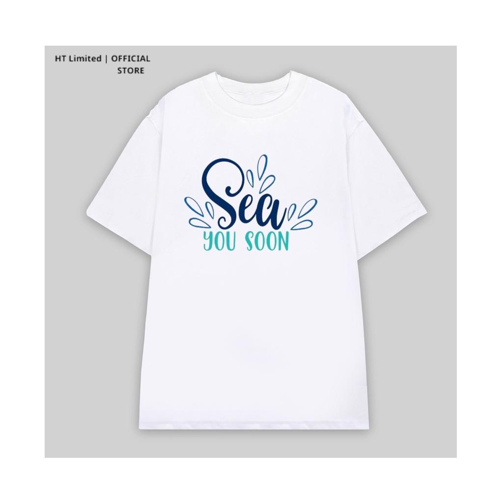 Áo thun thiết kế Unisex họa tiết sea you soon basic local brand, Cotton Cao Cấp 100%