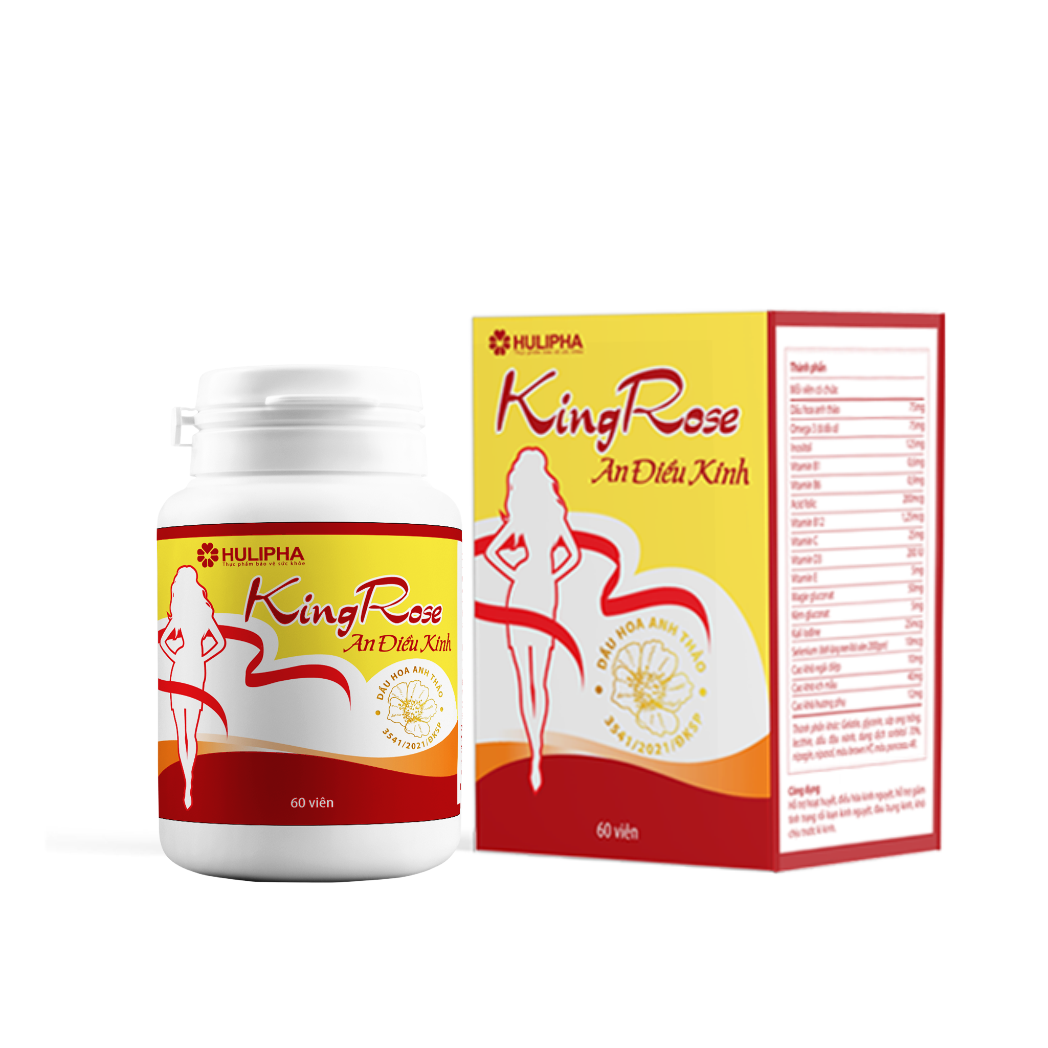 Viên uống Kingrose An Điều Kinh hỗ trợ trị rối loạn kinh nguyệt - Hộp 1 lọ x 60 viên