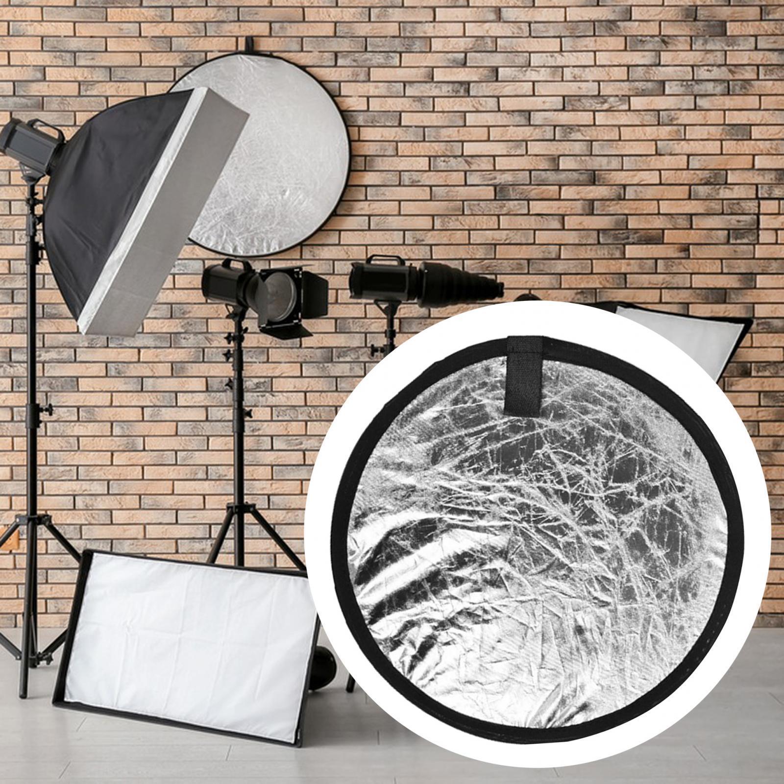 Light Reflectors Board Photography Reflector, Round High Quality 60cm Photo Reflector Light Diffuser for Outdoor, Photography