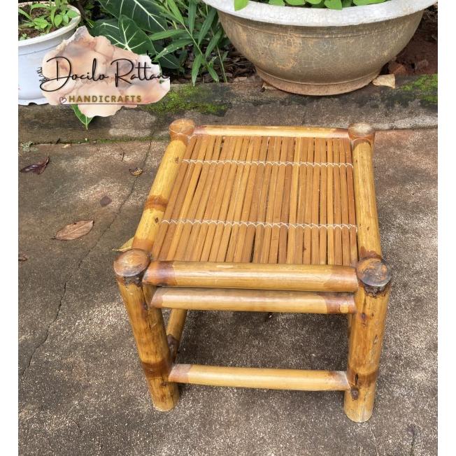 Bàn ghế tre sân vườn để ngoài trời- Ghế làm bằng tre decor cho quán cà phê, bún đậu mắm tôm cho người lớn và trẻ em