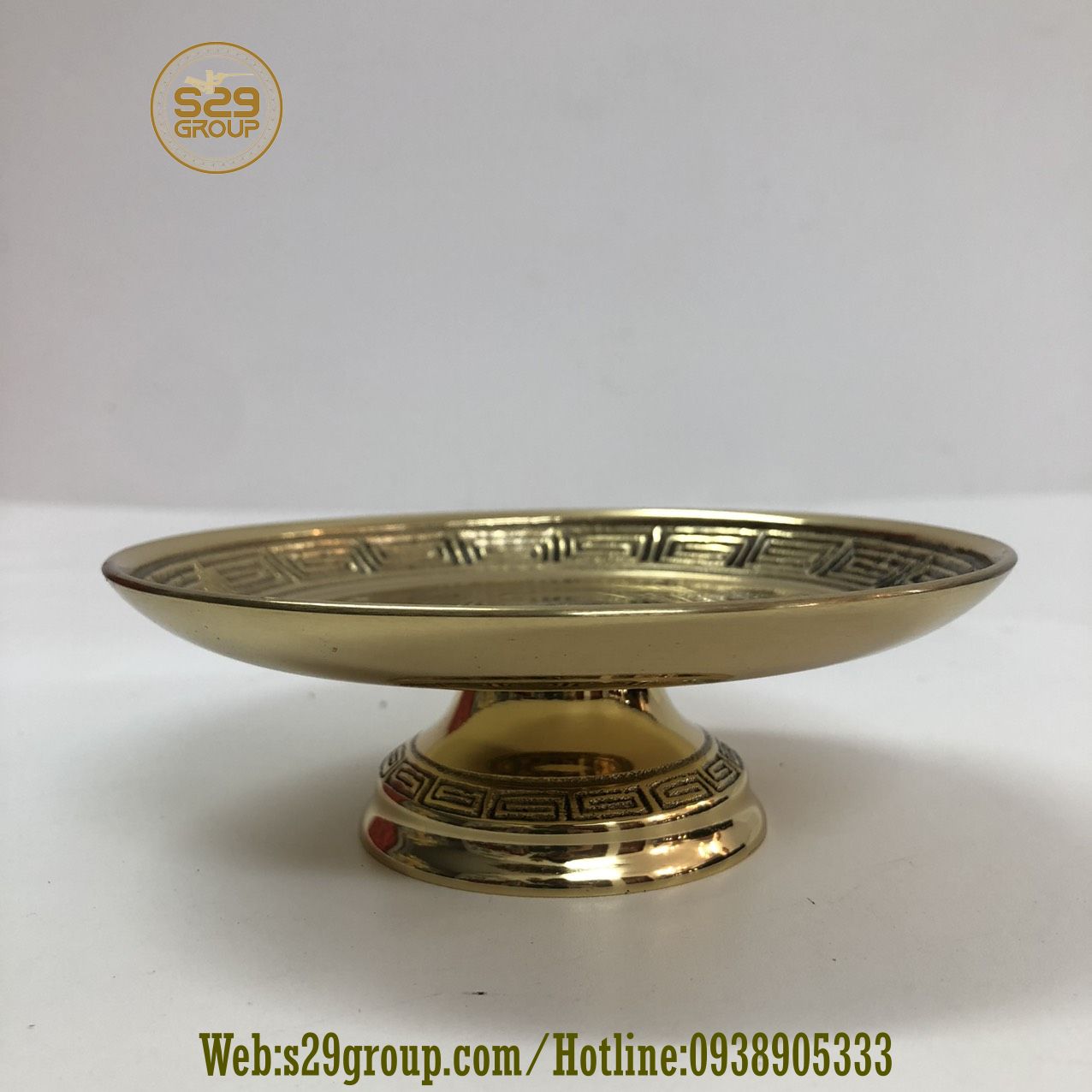 Đĩa đựng trái cây bằng đồng vàng chữ phúc dk 15cm,tác dụng để trưng hoa quả bàn thờ thần tài thổ địa,bàn thờ gia tiên