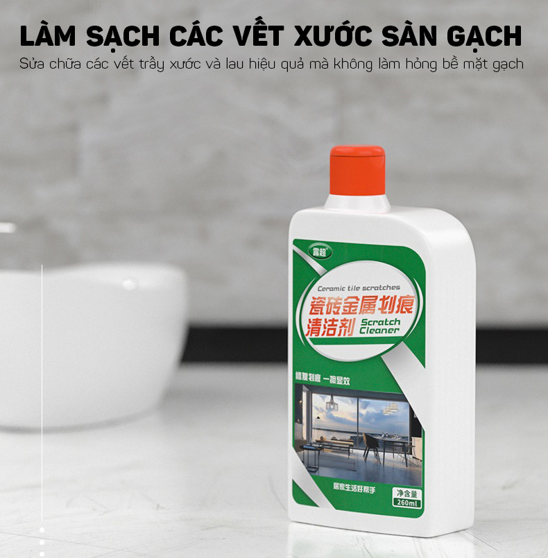 Dung Dịch Xoá Vết Xước Gạch Sàn Nhà Siêu Sạch Cao Cấp Ceramic 260ml