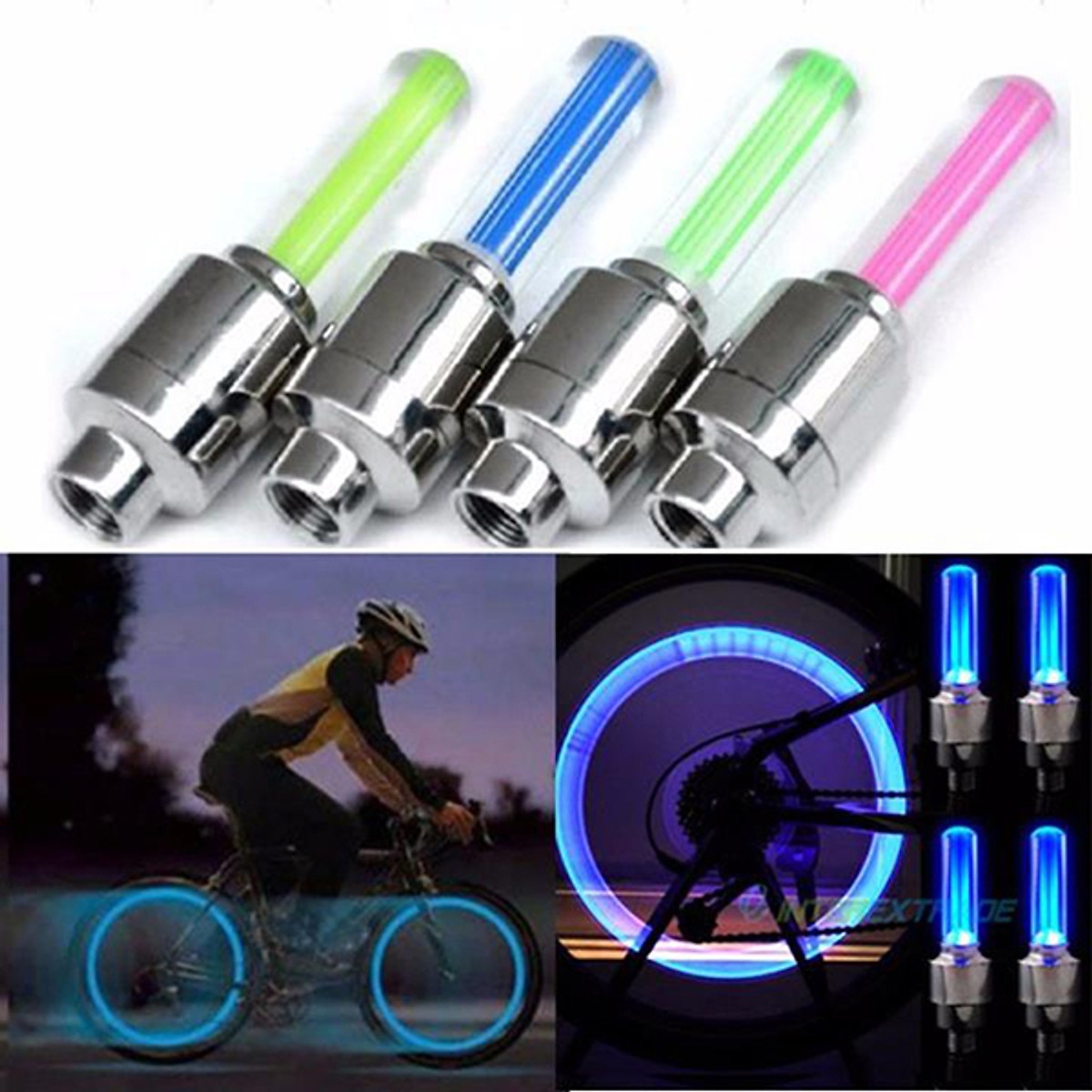 Bộ 2 đèn LED van bánh xe đạp, xe máy, ô tô