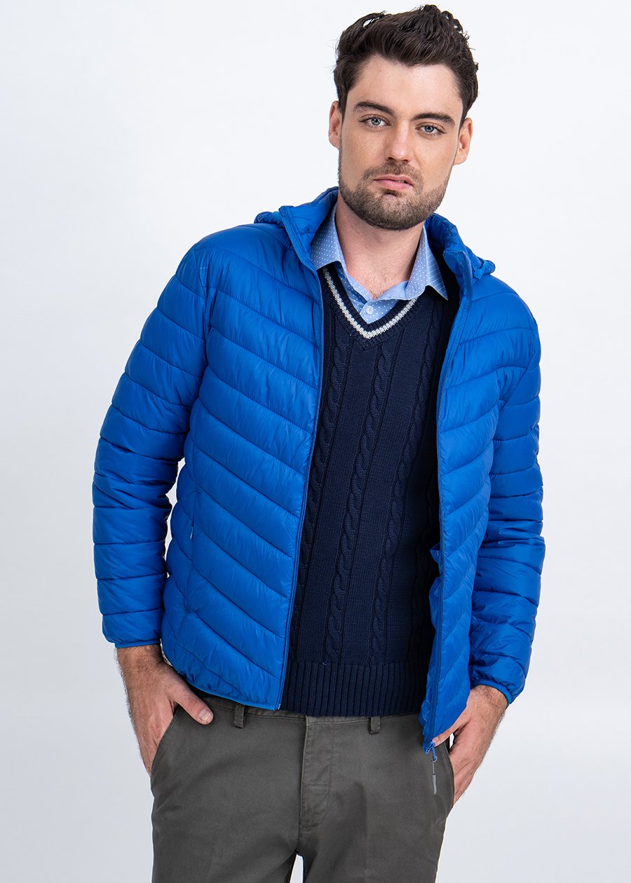 Áo Jacket nam Novelty 03 lớp lông vũ màu xanh Coban NJKMMTMNLR1805334