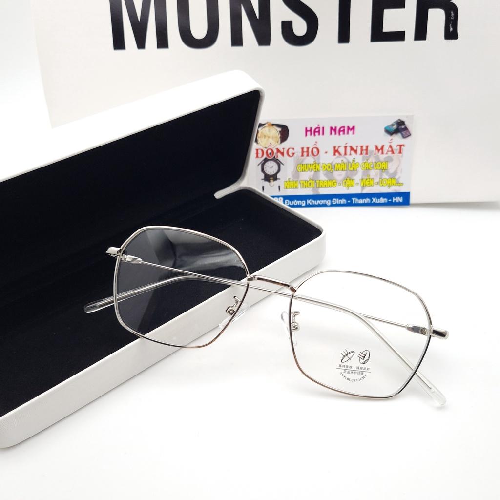 Gọng kính cận kim loại nam nữ mảnh lục giác HAINAM EYEWEAR siêu hot