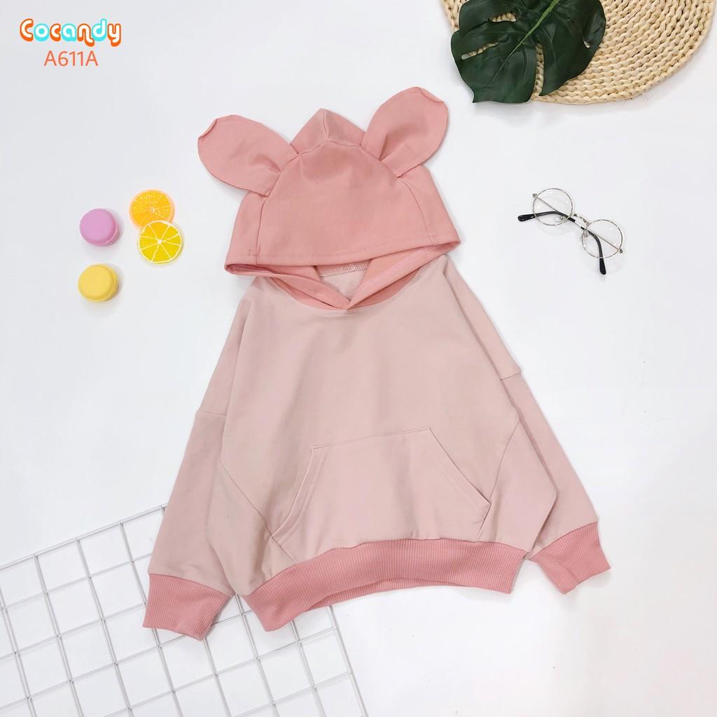 Áo hoodie hồng tai gấu dễ thương cho bé của COCANDY mã A611A