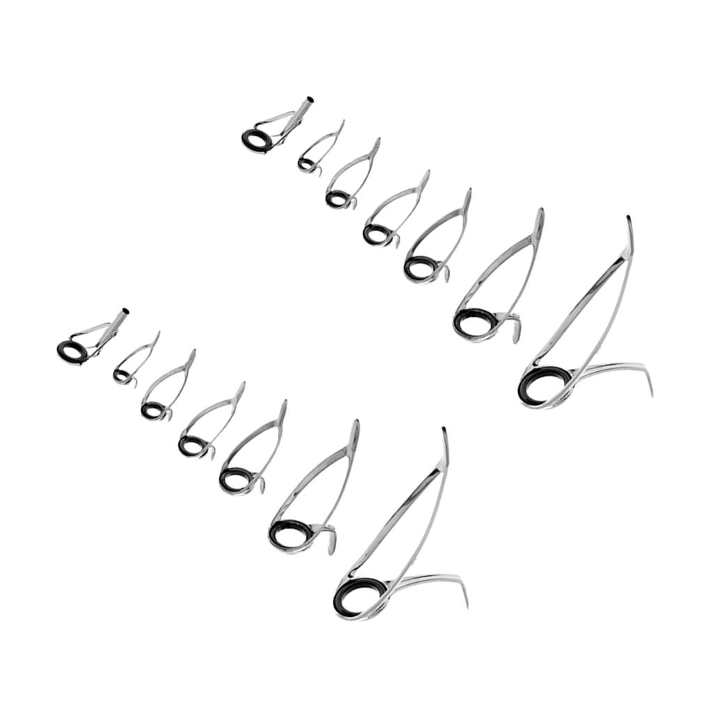 14pcs Rod Repair Kit Mixed Size Fishing Rod Guide Ring Rod Tip Top Eye Rings