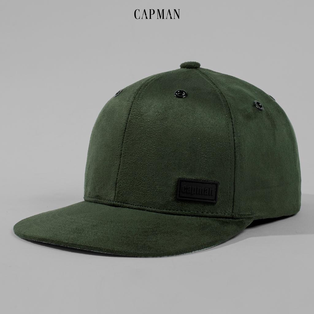 Mũ snapback CAPMAN phong cách hiphop CM12 màu xanh rêu