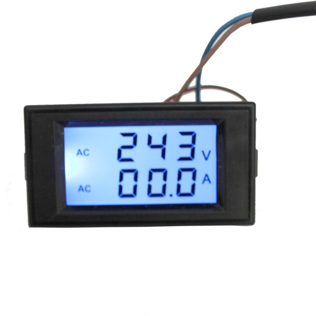 AC 80-300V 100A Digital LCD Ammeter Voltmeter Electrical Equippment-Black