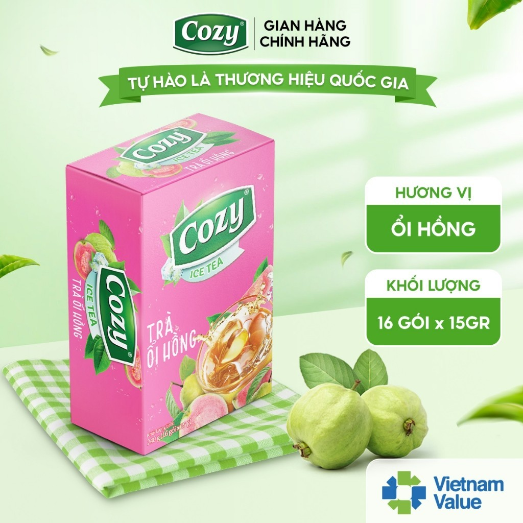 Cozy Icetea Ổi hồng 16 gói x 15g Hộp