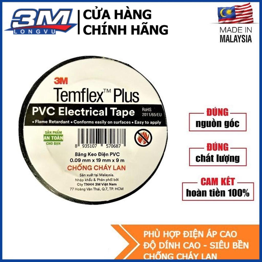 Băng Keo Điện PVC Chống Cháy Lan 19mm x 18m 3M 1518 - 3M Long Vu