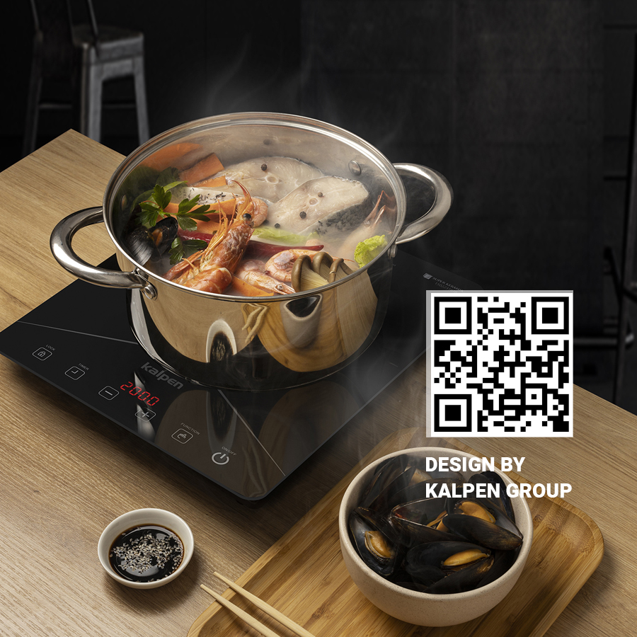 Bếp từ đơn cao cấp Kalpen ICK-1616 công suất 2200W tặng Nồi Inox 28cm -Hàng chính hãng