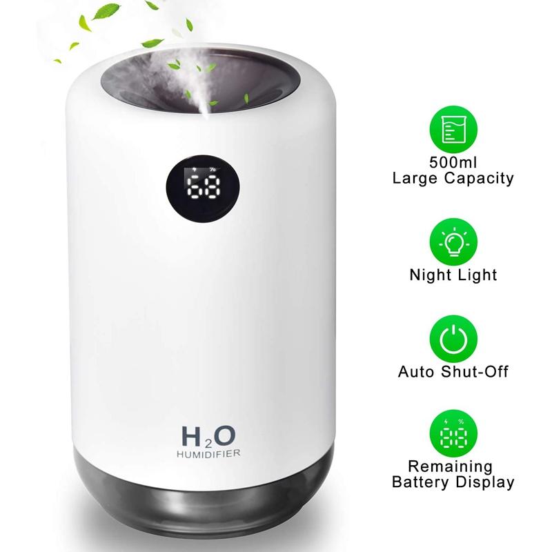 Di Động Máy Phun Sương Tạo Độ Ẩm Mini Nhỏ Thoáng Mát Sương Máy Tạo Ẩm, Phun Sương 500Ml USB Máy Tạo Độ Ẩm Không Khí, Máy Tính Để Bàn Máy Phun Sương Tạo Ẩm Cho Phòng Ngủ Văn Phòng