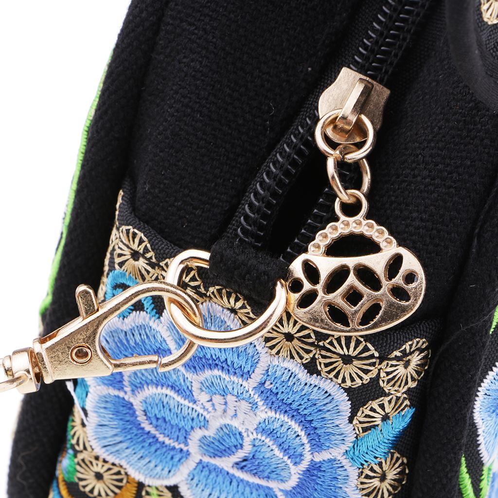 Peony Flower Embroidery Bag Retro Style Bag Embroidered Handbag Single Shoulder Female Shoulder Bag