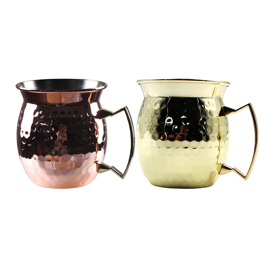 Moscow Mule Mug Cocktail Barrel Tankard Cup Kitchen Barware Cup Rose Gold