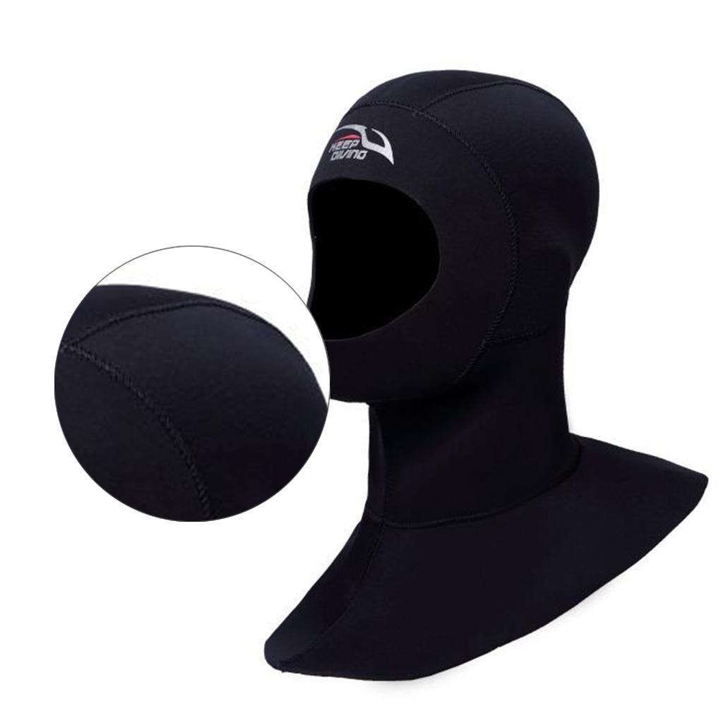 Diving Wetsuit Hood Adults Surfing Thermal Hat Dive Gear Black S