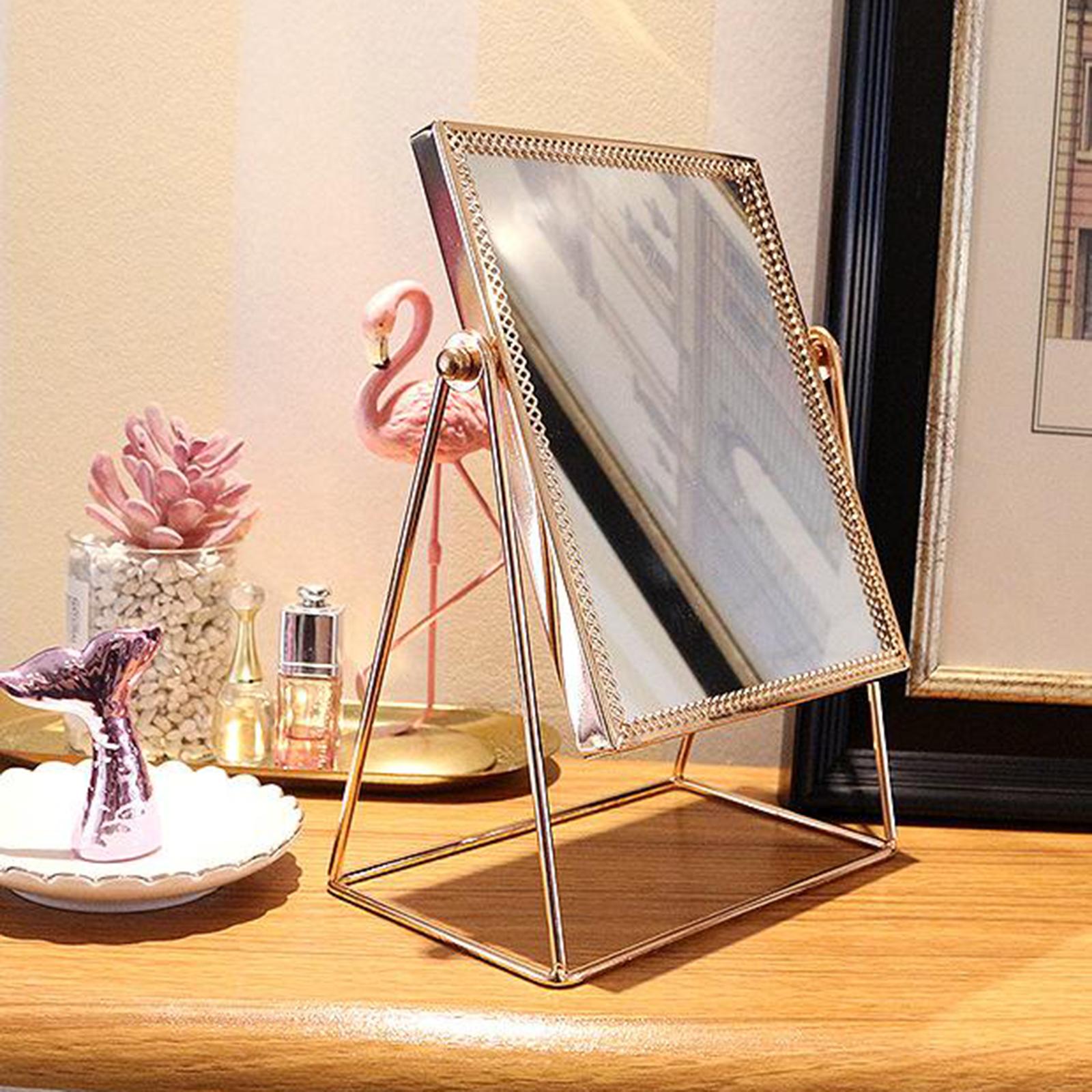 Metal Makeup Mirror Desk Vanity Mirror Cosmetic Mirror for Washrooms Living Rooms and More