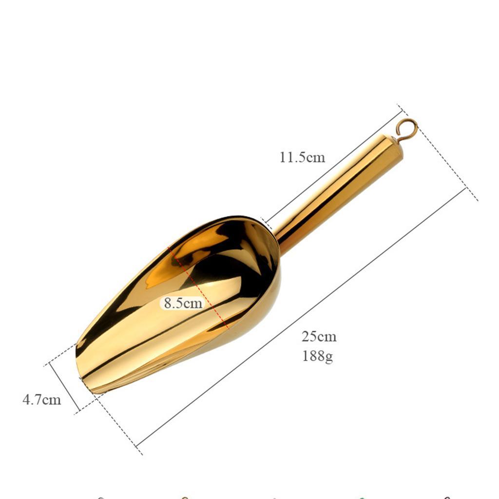 Stainless Steel Food Shovel for Beans Dried Fruit Candy Golden