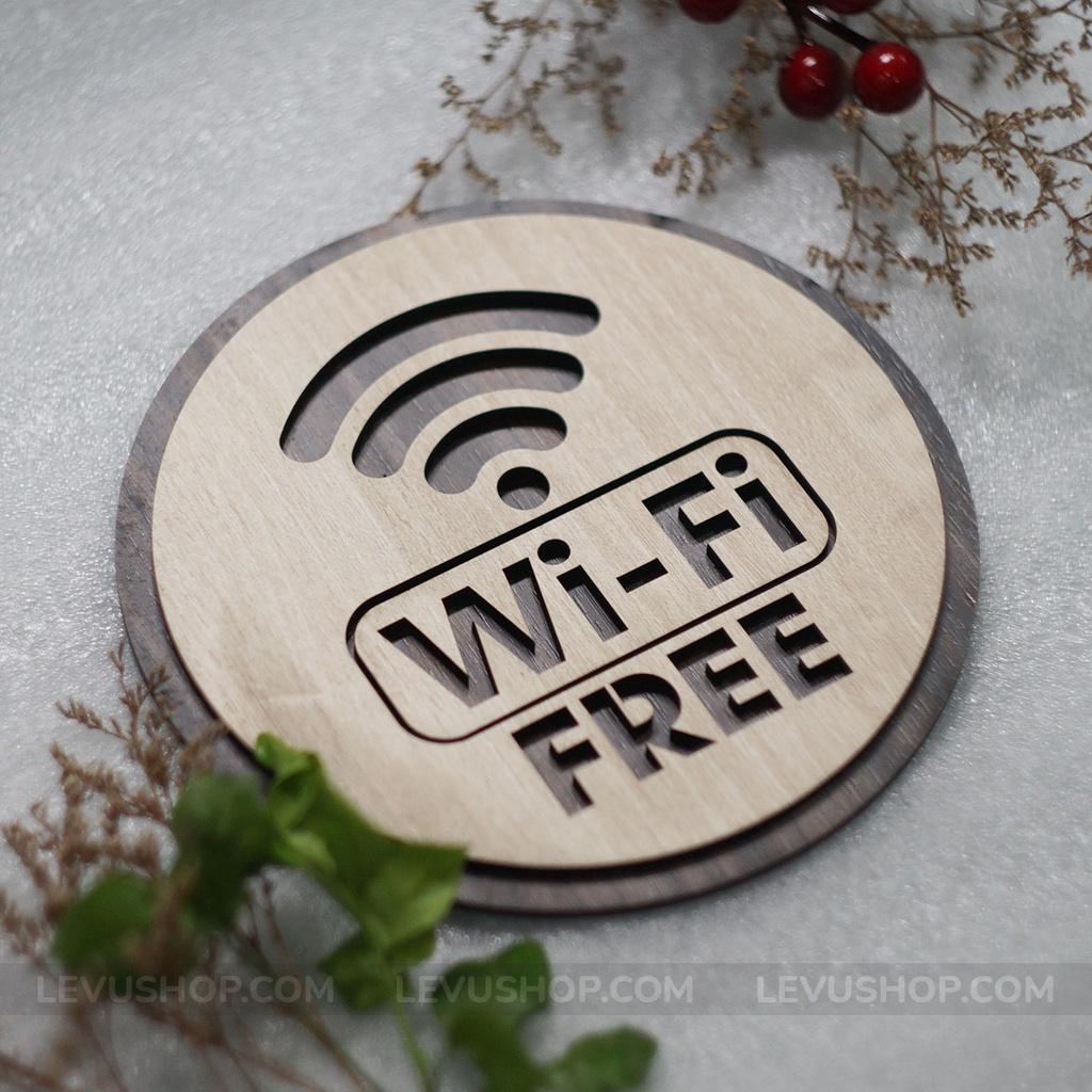 Bảng gỗ free wifi LEVU TW05 trang trí nhà hàng khách sạn homestay đẹp mắt