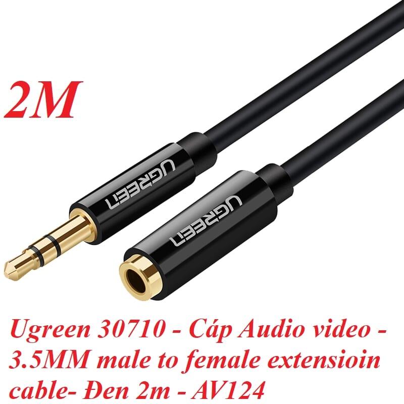 Ugreen UG30710AV124TK 2M màu Đen Cáp âm thanh 3.5mm nối dài - HÀNG CHÍNH HÃNG