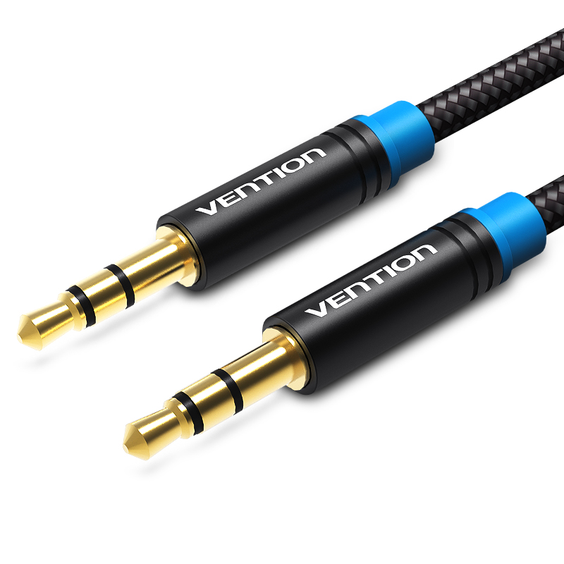 Cáp audio AUX  3.5mm bọc dù chống rối, chống gãy hàng chính hãng Vention P350AC (2m-5m)