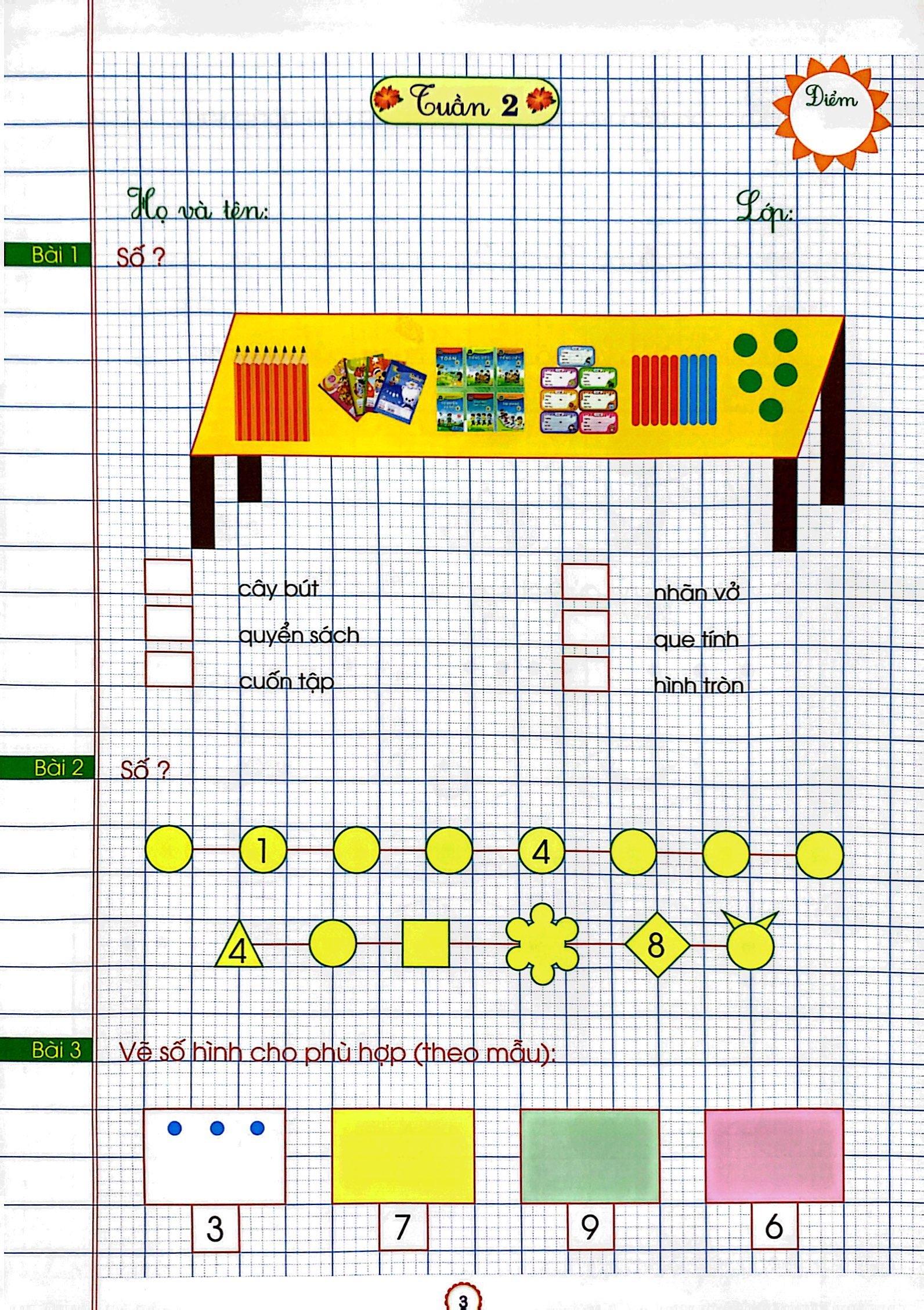 Phiếu Bài Tập Cuối Tuần - Môn Toán Lớp 1 (Biên Soạn Theo SGK Mới)