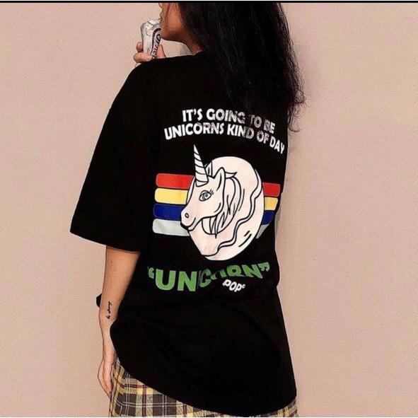 Áo thun áo phông tay lỡ Unisex SV-20 UNICORN 2 màu đen/trắng THE 1992