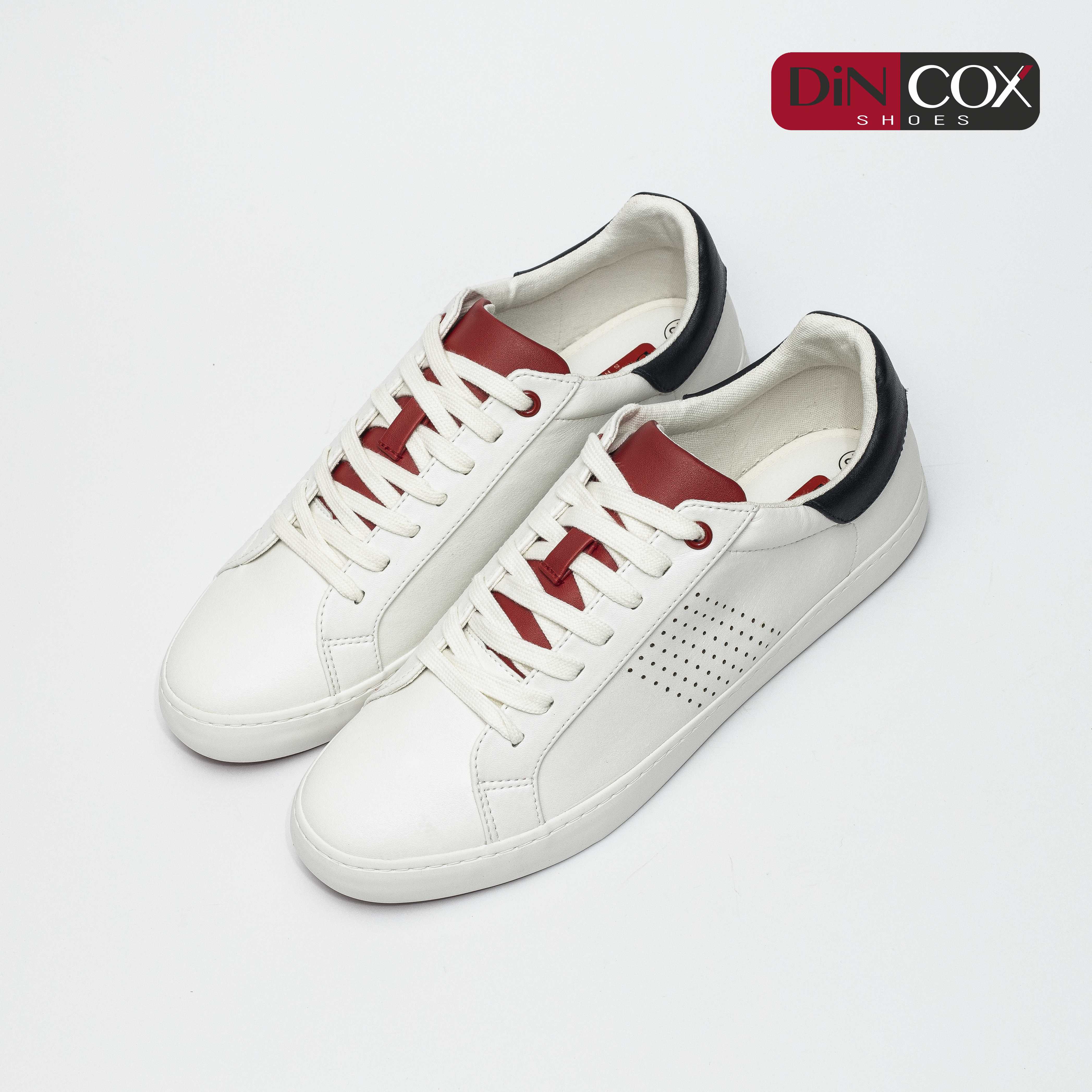 Giày Sneaker Nam C01 Offwhite/Red Dincox