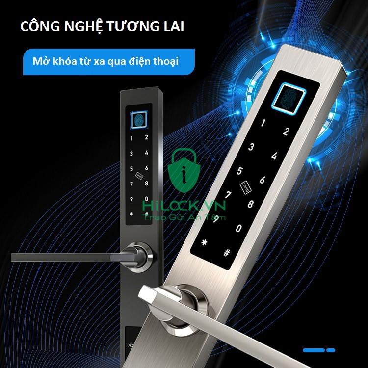 Khoá vân tay HL1019 dùng APP TTlock cửa gỗ, sắt, cửa nhôm, nhôm xingfa, nhựa lõi thép, cửa bản mỏng nhỏ