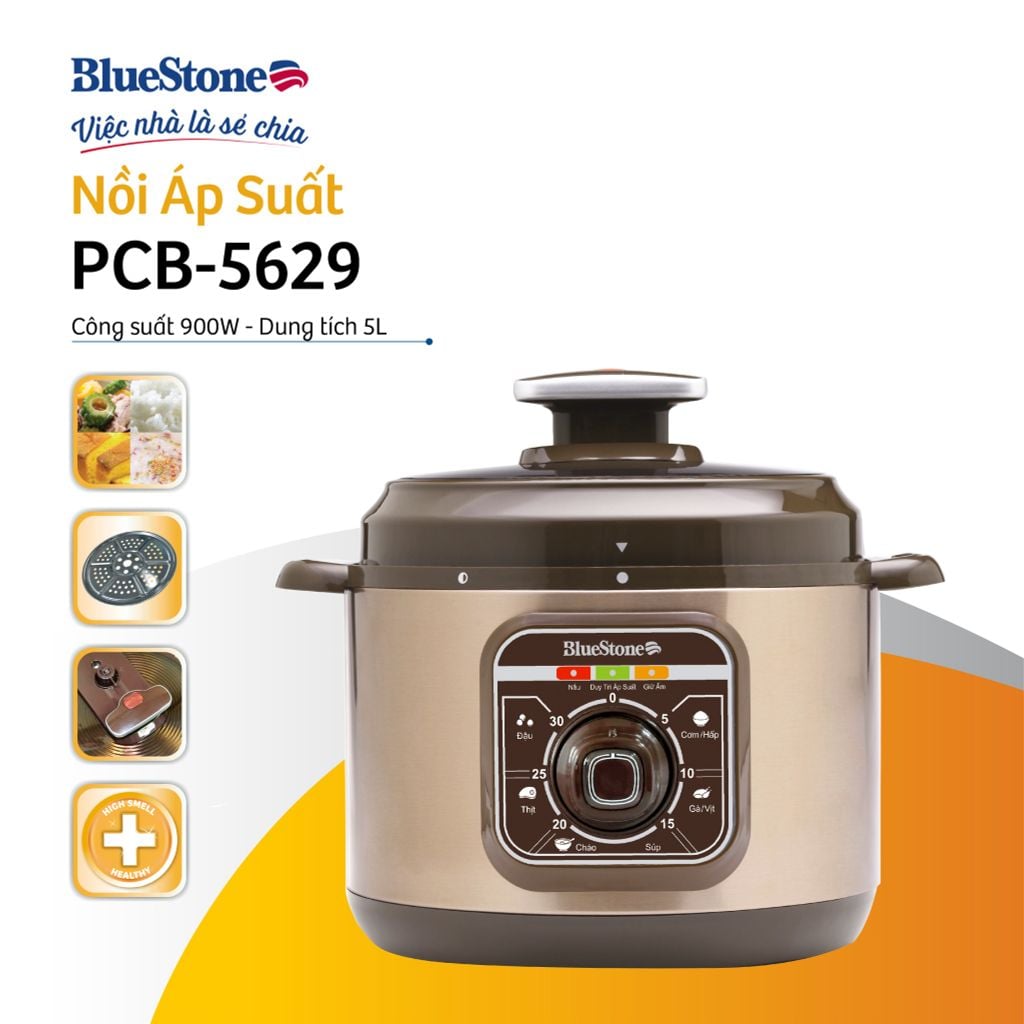 Nồi Áp Suất Bluestone PCB-5629 (5 lít) - Hàng chính hãng