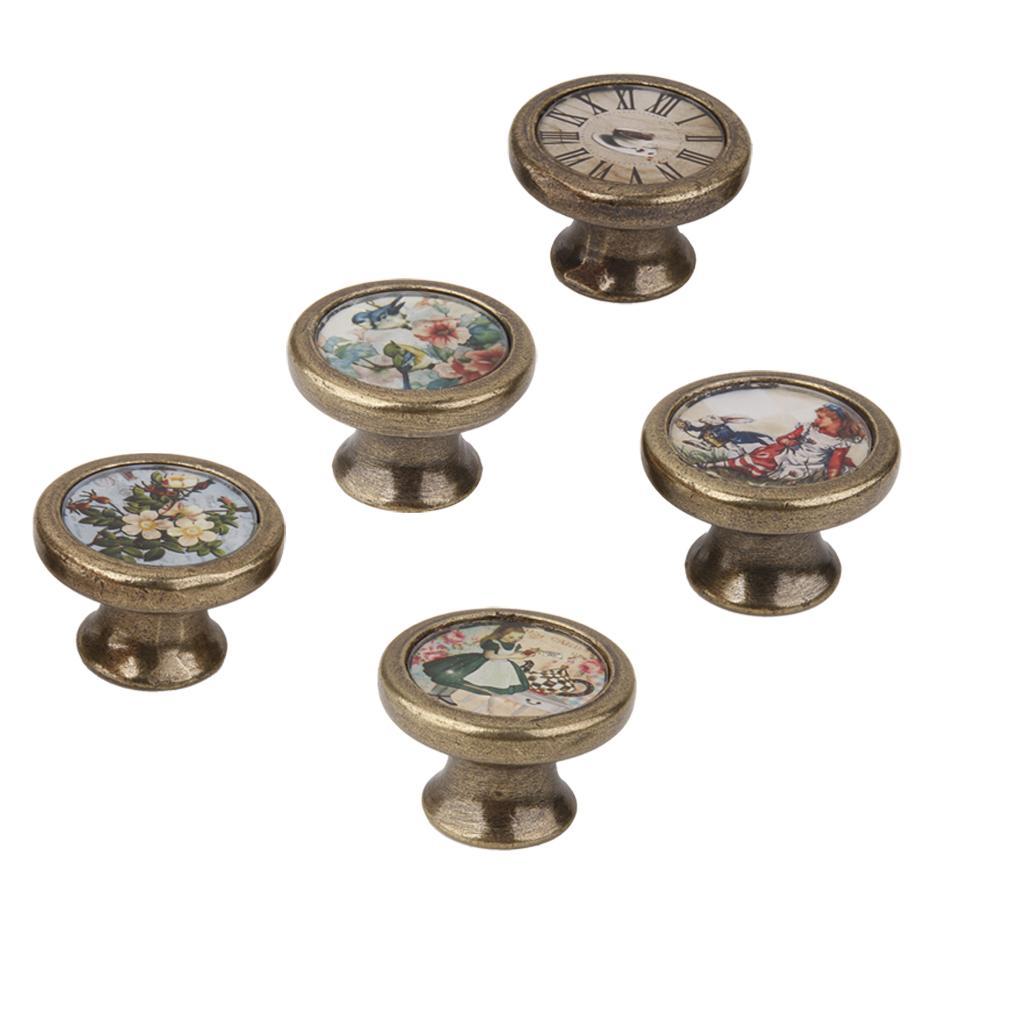 7xAssorted Vintage Brass Wardrobe Cabinet Door Cupboard Drawer Handle Knob 04