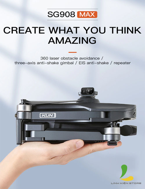 Kích thước nhỏ gọn Flycam ZLRC SG908 MAX